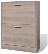 vidaXL Schuhschrank Schuhregal Holz in Eichen-Optik mit 2 Schuhkippern