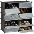 relaxdays Schuhschrank mit 10 F&auml;ch schwarz