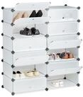 relaxdays Schuhschrank mit 12 F&auml;ch transparent