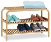 relaxdays Schuhbank Bambus