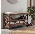 MCW Schuhregal MCW-C48, 2 formstabile K&ouml;rbe, Mit waschbarem Sitzkissen,...