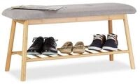 relaxdays Schuhbank aus Bambus mit Polst