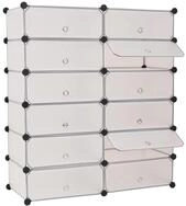 vidaXL Schuhregal Schuh-Organizer Zusammenklappbar mit 12 F&auml;chern Wei&szlig;
