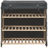 vidaXL Schuhschrank NA Schuhschrank mit Abdeckung Grau 79x40x80 cm Stoff