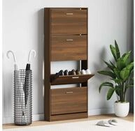vidaXL Schuhschrank vidaXL Schuhschrank Braun Eichen-Optik 59x17x150 cm...