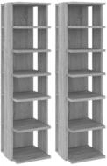 vidaXL Schuhschrank NA Schuhregale 2 Stk Grau Sonoma 25x27x102 cm Spanplatte