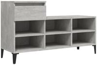vidaXL Schuhregal, Schuhschrank Betongrau 102x36x60 cm Holzwerkstoff