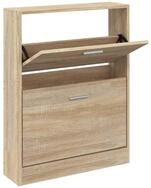 vidaXL Schuhschrank Schuhregal Eichen-Optik 59x17x81 cm Holzwerkstoff
