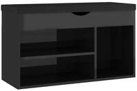 vidaXL Schuhbank, Schuhregal mit Kissen Hochglanz-Schwarz 80x30x47cm...