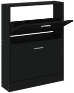 vidaXL Schuhschrank Schuhregal Schwarz 59x17x81 cm Holzwerkstoff