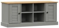 vidaXL Sitzbank Schuhbank VIGO Grau 106x35x45 cm Massivholz Kiefer