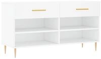 vidaXL Schuhbank, Schuhregal Wei&szlig; 102x35x55 cm Holzwerkstoff