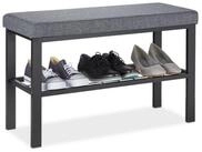 relaxdays Schuhbank in Schwarz Grau
