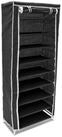 relaxdays Schuhschrank Stoffbezug 9 Ablage schwarz
