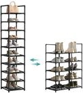 SONGMICS Schuhregal Schuhschrank, f&uuml;r 20 Paar Schuhe und Stiefel, mit 10