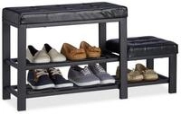relaxdays Schuhbank mit Hock, schwarz