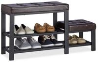 relaxdays Schuhbank mit Hock, braun