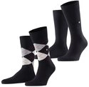 Burlington Socken Everyday Argyle Mix (2 Paar) atmungsaktiv, Einheitsgr&ouml;&szlig;e 40-46,