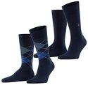Burlington Socken Everyday Argyle Mix (2 Paar) atmungsaktiv, Einheitsgr&ouml;&szlig;e 40-46,