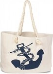 styleBREAKER Strandtasche Flechtoptik Strandtasche mit Anker Print (1-tlg)
