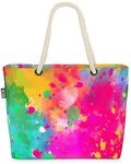 VOID Henkeltasche (1-tlg), Farbexplosion Muster Beach Bag Farbe Festival Malerei