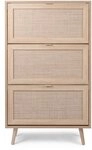 Finori Schuhschrank Sonoma Eiche / Rafia Geflecht B x H x T ca. 70 x 125 x 24 cm