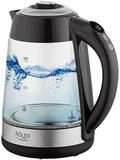 Adler Wasserkocher AD1285 Glas-Wasserkocher mit LCD-Temperaturwahl, 2200 W