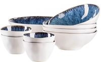 M&Auml;SER Salatsch&uuml;ssel FROZEN, Salatsch&uuml;ssel-Set, Steinzeug, Steinzeug, (9-tlg)