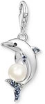 THOMAS SABO Charm-Einh&auml;nger Delfin mit Perle, 1889-664-7, mit Spinell (synth),