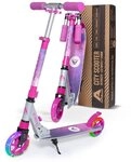 Apollo Cityroller Skyracer LED City Scooter Kinder, Tretroller mit Federung,