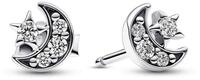 Pandora Paar Ohrstecker Damen-Ohrstecker Silber Mond & Stern
