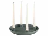 blomus Kerzenhalter -VELA- Dekotablett für 4 Kerzen aus Steingut ⌀ 27cm