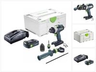FESTOOL Akku-Schrauber TDC 18/4 I-Basic Akku Bohrschrauber 18 V 75 Nm Brushless...