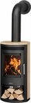 JUSTUS Kaminofen &raquo;Baltrum D 2.0&laquo; Dauerbrand Sandstein Korpus Stahl Schwarz,...