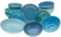 CreaTable Schale NATURE COLLECTION Aqua, Steinzeug, (Set, 12-tlg), Salatschale,