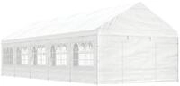 vidaXL Partyzelt Pavillon mit Dach Wei&szlig; 11,15x4,08x3,22 m Polyethylen