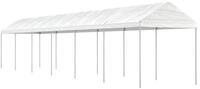 vidaXL Partyzelt Pavillon mit Dach Wei&szlig; 13,38x2,28x2,69 m Polyethylen
