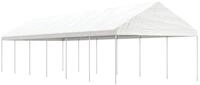 vidaXL Partyzelt Pavillon mit Dach Wei&szlig; 13,38x4,08x3,22 m Polyethylen