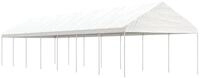 vidaXL Partyzelt Pavillon mit Dach Wei&szlig; 15,61x4,08x3,22 m Polyethylen