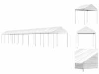 vidaXL Pavillon Pavillon mit Dach Weiß 20,07x2,28x2,69 m Polyethylen Garten