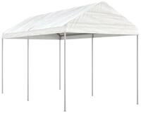 vidaXL Partyzelt Pavillon mit Dach Wei&szlig; 4,46x2,28x2,69 m Polyethylen