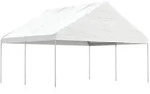 vidaXL Partyzelt Pavillon mit Dach Wei&szlig; 4,46x5,88x3,75 m Polyethylen