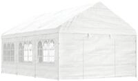 vidaXL Partyzelt Pavillon mit Dach Wei&szlig; 6,69 x 4,08 x 3,22 m Polyethylen