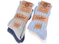 BRUBAKER Kuschelsocken warme dicke Alpaka Socken (4-Paar, 100% Alpakawolle)