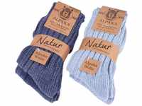 BRUBAKER Kuschelsocken warme dicke Alpaka Socken (4-Paar, 100% Alpakawolle)
