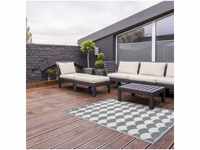 Esschert Design Outdoor-Teppich 180x121 cm Grau/Weiß OC24 (OC24)