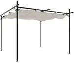 vidaXL Partyzelt Pergola mit Schiebedach Creme 295x292x230 cm