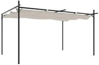 vidaXL Partyzelt Pergola mit Schiebedach Creme 395x292x230 cm