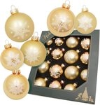 Krebs Glas Lauscha Weihnachtsbaumkugel Schneeflocke goldfarben (16 St),