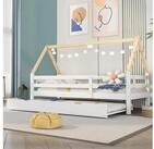 Flieks Einzelbett, Kinderbett 90x200cm mit Schiebebett Unterbett 90x190cm